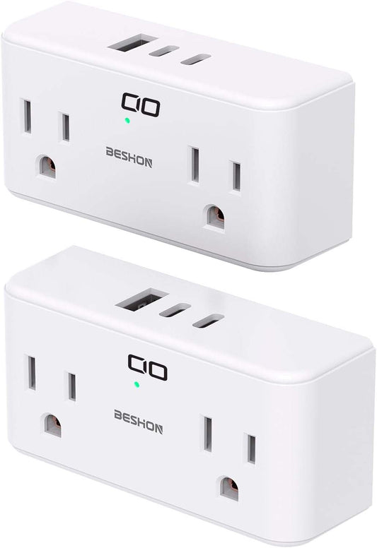 2.2in Wide Space OutletsNon-Blocking Outlet for Bulky Plugs